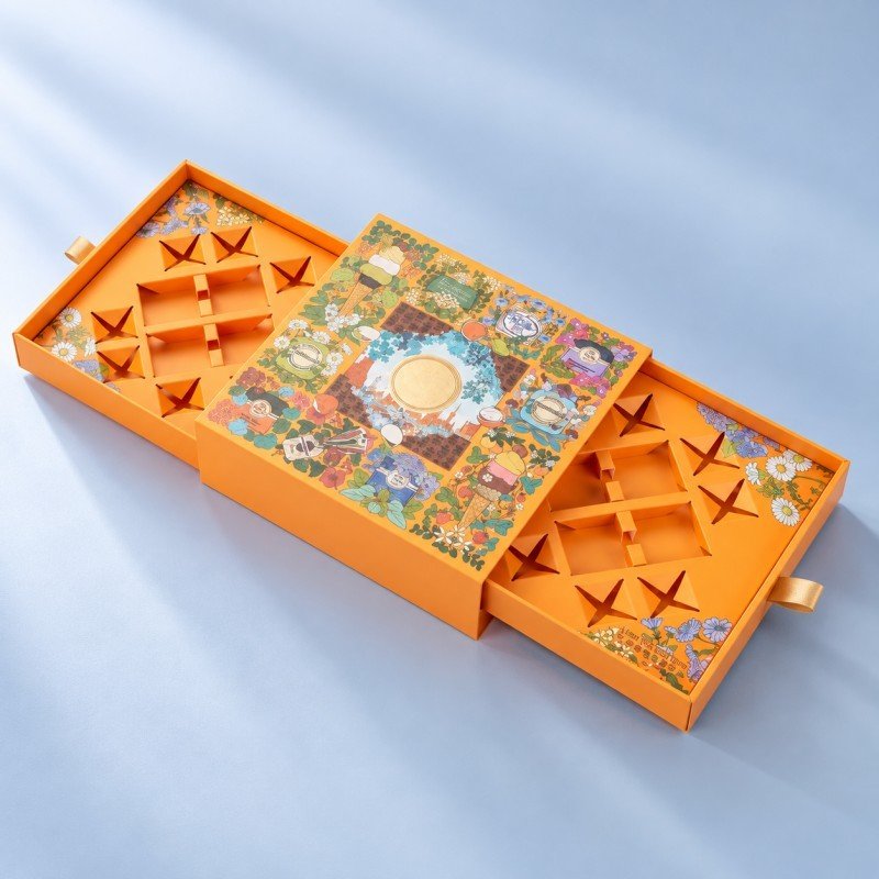 Custom specialty drawer box with unique sliding structure