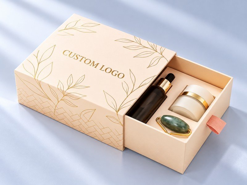 Custom drawer packaging for cosmetics and skincare