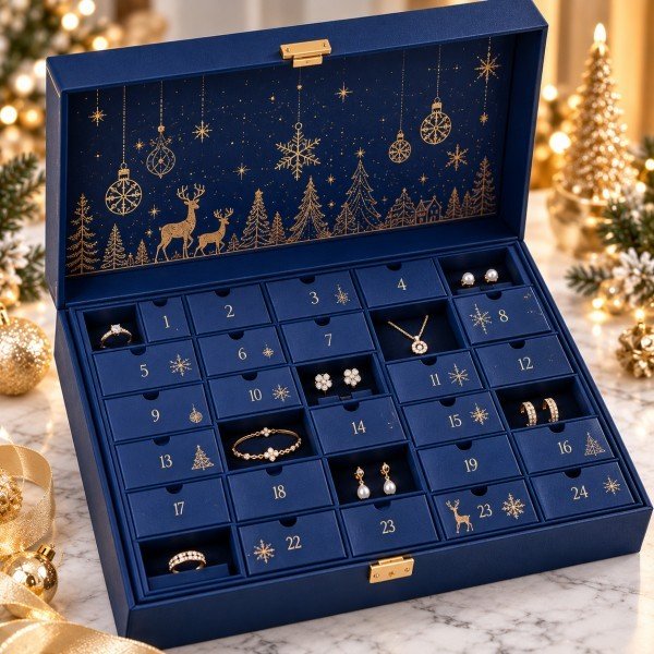 Luxury jewelry and accessories advent calendar gift packaging