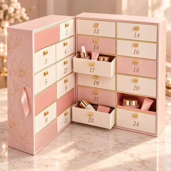 Custom beauty and skincare advent calendar packaging